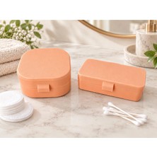 Lunera Accessories Kulak Çubuğu ve Pamuk Seyahat Kabı – 3D Baskı Taşınabilir Hijyenik Organizer