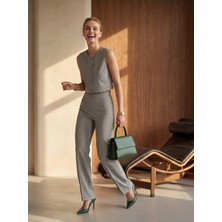 Lizay Dress Sıfır Kol Düğmeli Takım