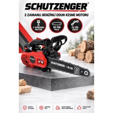 SCHUTZENGER 2510 Benzinli Testere Hızar Motoru Ağaç Odun Budama Kesme Testeresi 25CC 30CM Profesyonel