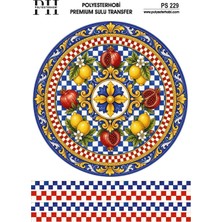 POLYESTERHOBİ Polyesterhobi Premium Sulu Transfer 25X35 cm  Italyan Esintisi ve Limon Desenli Ps 229