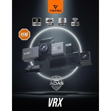 Kuzey Aksesuar Vrpro Vrx 3 Kameralı 256GB 4K UHD Wifi Özellikli Adas Bsd ile 24 Saat Araç Izleme Akıllı Araç Kamerası