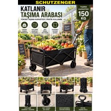 SCHUTZENGER 4 Tekerlekli Taşıma Arabası 150 kg Tenteli Kamp Plaj Piknik Pazar Market Arabası Katnalır Araç
