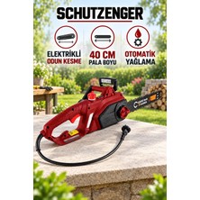 SCHUTZENGER TR-4000R Elektrikli Odun Ağaç Kesme Motoru 40CM Hızar Motoru Otomatik Yağlama Kırmızı-1