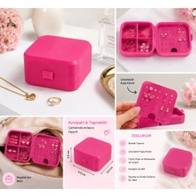 Lunera Accessories Mini Seyahat Takı Kutusu Küpe Yüzük Kolye Organizeri Bölmeli Taşınabilir 3D Baskı