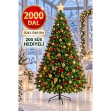 La Confiance 300 cm Yılbaşı Ağacı 2000 Gür Dallı Noel Ağacı Yılbaşı Çam Ağacı 200 Süs ve Işık Hediyeli