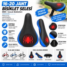 San Marino Spider Desenli Bisiklet Selesi 16-20 Jant Bmx Siyah Mavi Poliüretan