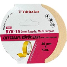 Yıldızlar  Byb-15 Çift Tarafli Köpük Bant 36 Mm*5 mt