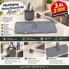 Nest Aura Nestaura 3 Lü Set Kampanyalı Ürün Musluk Önü Matı Fırça ve Süngerlik