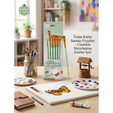 Keep Smiling 6'lı Sanatçı Fırça Seti ve Plastik Boya Paleti (10 Gözlü) - Akrilik ve Sulu Boya Başlangıç Seti
