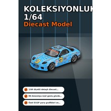 Aura Ev Mağazası Detaylı 1/64 Ölçek Mazda Rx-7 Re-Amemiya D1GP Model Araba - Koleksiyonluk Diecast Oyuncak BX-313378