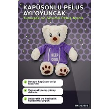 Aura Ev Mağazası Renkli Kapüşonlu Sweatshirt Giyen 30 cm Peluş Ayı Oyuncak Hediyelik BX-313551