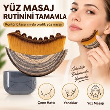 Solezon Lenf Kontürlü Tasarım Yüz Masaj Fırçası Çene ve Yanak Için Bakım Aleti Belirgin Hatlar