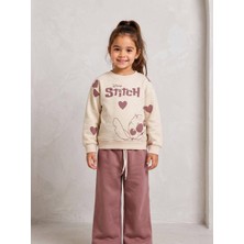 BeU Kids Kız Çocuk %100 Pamuk 3 Iplik Fırçalı Kumaş Eşofman Takım