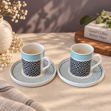 Tabak Evi Porselen Mihenk Kahve Fincan Takımı 80CC 4 Parça 2 Kişilik