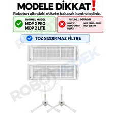 robotyedek Xiaomi Mop 2 Pro (Beyaz) MJST1SHW Uyumlu Yedek Hepa Filtre ve Yan Fırça-4 Parça