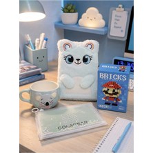 Elieldam Doğum Günü, Özel Gün, Yeni Iş, Yeni Ev Hediyesi Koala Kupa, Peluş Defter, Kalem Kutusu ve Mini Blok Seti