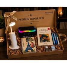Elieldam Doğum Günü, Özel Gün, Yeni Iş Hediyesi Rgb Alarmlı Saat Hoparlör, Powerbank'lı Masa Lambası, Şeker Portakalı Kitaplı 5'li Hediye