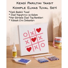 Rübiş Fotoğrafçılık  Taşlı Elmas Mozaik Tuval Seti - Kalpli Xox Oyunu