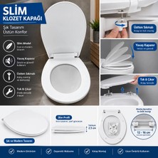 Klozet Kapağı Slim Oval Üstten Montaj Yavaş Kapanır