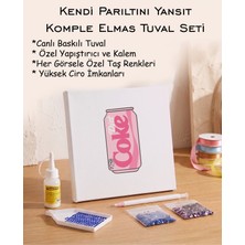 Rübiş Fotoğrafçılık Taşlı Elmas Mozaik Tuval Seti - Pink Diet Coke Kutu