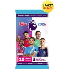Hediyecik Topps Premier League 2026 Debut Edition Futbolcu Kartları 1 Paket 10 Kart + 3 Özel Insert Kart