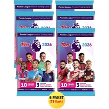 Hediyecik Topps Premier League 2026 Debut Edition Futbolcu Kartları 6 Paket 60 Kart + 18 Özel Insert Kart