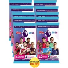 Hediyecik Topps Premier League 2026 Debut Edition Futbolcu Kartları 10 Paket 100 Kart + 30 Özel Insert Kart