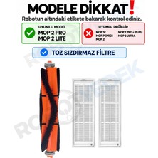 robotyedek Xiaomi Mop 2 Pro MJST1SHW Uyumlu Yedek Ana Fırça ve Hepa Filtre-3 Parça