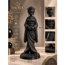 Triora Design Kyoto Serenity Geisha Biblo Japon Kadın Figürü 3D Baskı Dekoratif Obje Modern Ev Dekorasyonu 20 x 9,5 cm