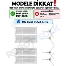 robotyedek Xiaomi Mop 2 Pro (Beyaz) MJST1SHW Uyumlu Yedek Hepa Filtre Yan Fırça-8 Parça