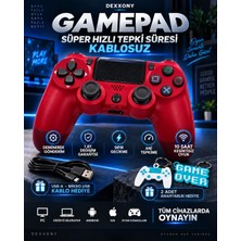 Dexxony Pro Gamer Ps4 Oyun Kolu Kablolu & Kablosuz Siyah Bluetoothlu Bilgisayar Uyumlu Kol Gamepad Joystick