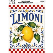 POLYESTERHOBİ Polyesterhobi Premium Sulu Transfer 25X35 cm  Italyan Esintisi ve Limon Desenli Ps 233