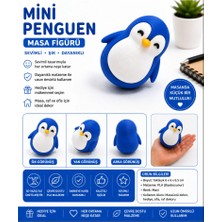 Mini Penguen Masa Figürü 3D Baskı Dekoratif Sevimli Penguen Figürü