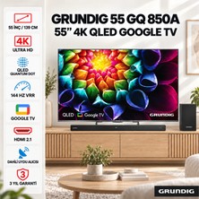 Grundig  Gq 55'' 139 cm 4K Ultra Hd Google Smart QLED Tv Dled Ekran Ile+Hdmı Kablo Hediye