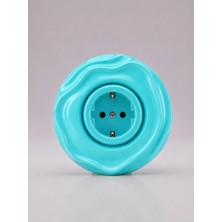 VRC Ticaret Özel Tasarım Wavy Serisi Turkuaz Renk Dekoratif Priz A Kalite Plastik (Mekanizma Dahildir)