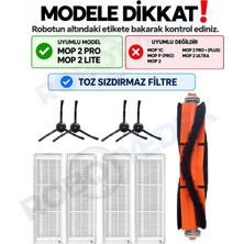 robotyedek Xiaomi Mop 2 Pro (Siyah) MJST1SHW Uyumlu Yedek Mopsuz Fırça Hepa Filtre Seti-9 Parça