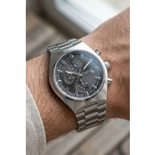 Lee Cooper Gümüş Erkek Kol Saati | 43 mm Paslanmaz Çelik Kasa, Siyah Kadran