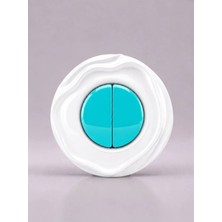 VRC Ticaret Özel Tasarım Wavy Serisi Dış Beyaz Iç Turkuaz Dekoratif Anahtar A Kalite Plastik (Mekanizma Dahildir)