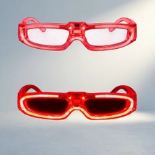 Meks Eğlenceli Kırmızı LED Işıklı Parti Gözlüğü Unisex
