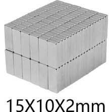 5 Adet 15X10X1.5 mm Köşeli Neodyum Mıknatıs N35 Magnet Dayanıklı Nikel Kaplama