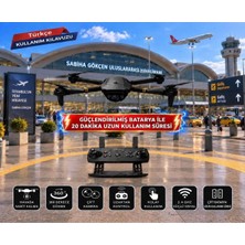Rose Teknoloji Katlanabilir Gövde Türkçe Kılavuz ve Uygulama Destekli 360 Derece Dönebilen Taşıma Çantalı Çift Bataryalı Drone
