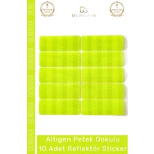 Denguva #reflektör Honeycomb Reflektif Güvenlik Bandı Altıgen Petek Dokulu 10 Adet Reflektör Sticker Seti