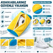 Ayakkabı Yıkama Çantası Fileli Mikrofiber Kumaş Birinci Sınıf Dolgulu Sarı Renk
