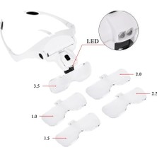 Esranın Dünyası 5 Lens 1.0x3.5x, 2led Işıklı  ile Ayarlanabilir Gözlük BÜYÜTEÇ9892B2