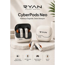 Ryan Bluetooth Kulaklık Anc Gürültü Engelleyici Kablosuz Kulaklık Enc 4 Mikrofon Oyun Modu Cyberpods Neo