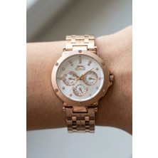 Slazenger Rosegold Kadın Kol Saati | 39 mm Paslanmaz Çelik Kasa, Beyaz Kadran