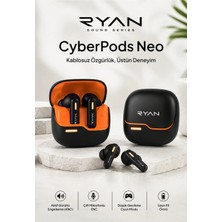 Ryan Bluetooth Kulaklık Anc Gürültü Engelleyici Kablosuz Kulaklık Enc 4 Mikrofon Oyun Modu Cyberpods Neo