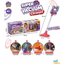 NeUygun Sesli ve Güçlü Çekim Özellikli Oyuncak Dikey Süpürge, Topları Çeken 53 cm Temizlik Oyun Seti Süper Vacuum Cleaner