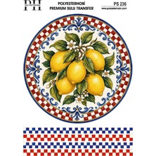 POLYESTERHOBİ Polyesterhobi Premium Sulu Transfer 25X35 cm  Italyan Esintisi ve Limon Desenli Ps 236