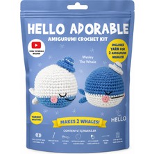 Bak Gel Al Hello Adorable Amigurumi Balina Yapım Kiti – 2 Adet BFF Sevimli Balina, Türkçe Anlatımlı